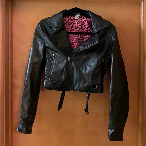 Abbey Dawn Cropped Leather Jacket 